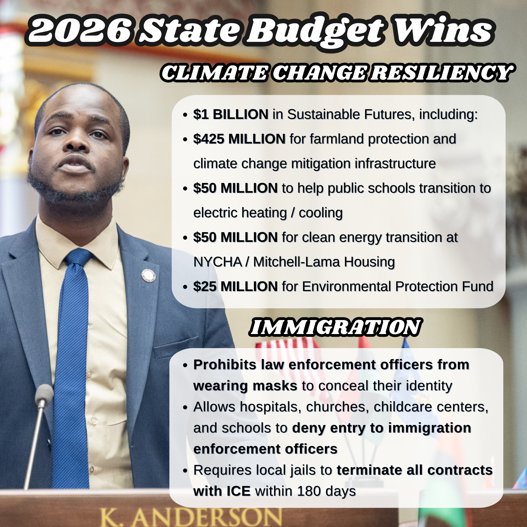 2026 State Budget Wins - Climate Change Resiliency and Immigration